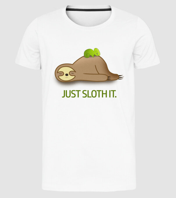 Just Sloth it. minta fehér pólón