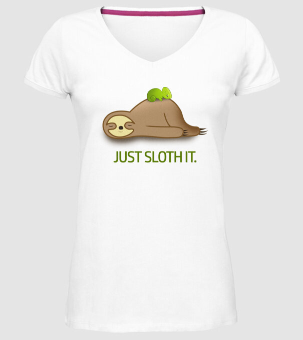 Just Sloth it. minta fehér pólón