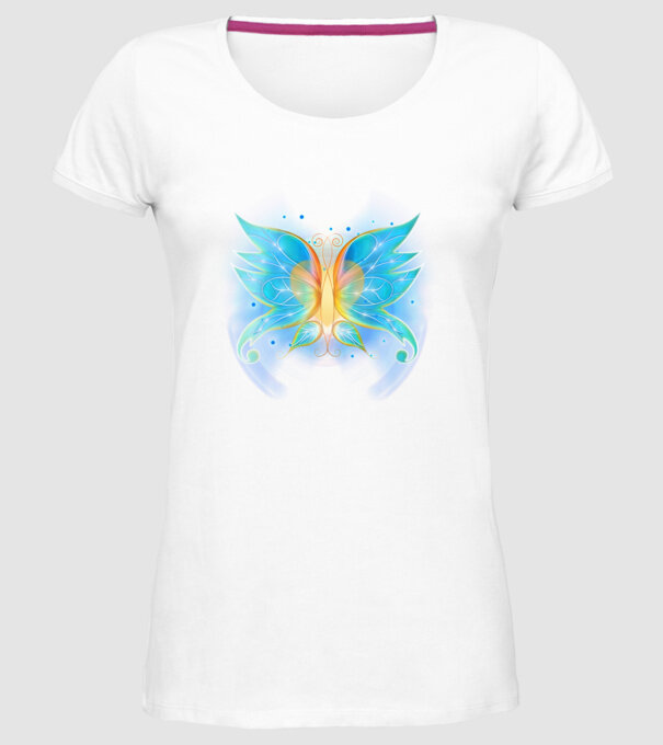 Fairy Wing minta fehér pólón