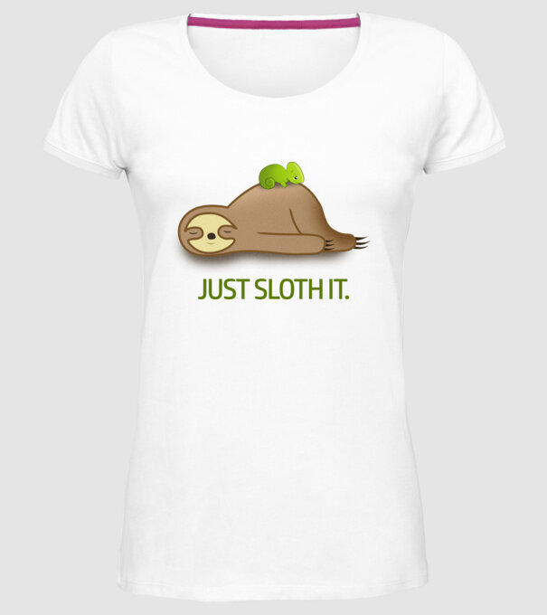 Just Sloth it. minta fehér pólón