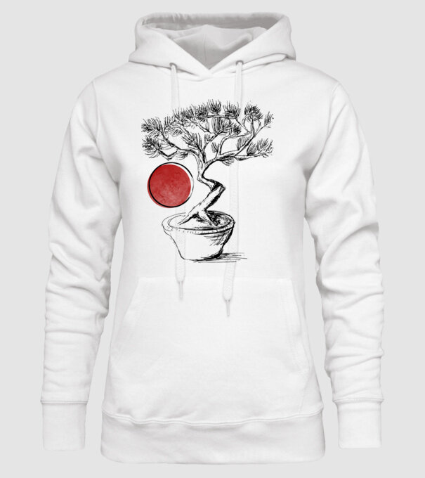 Bonsai minta fehér pólón