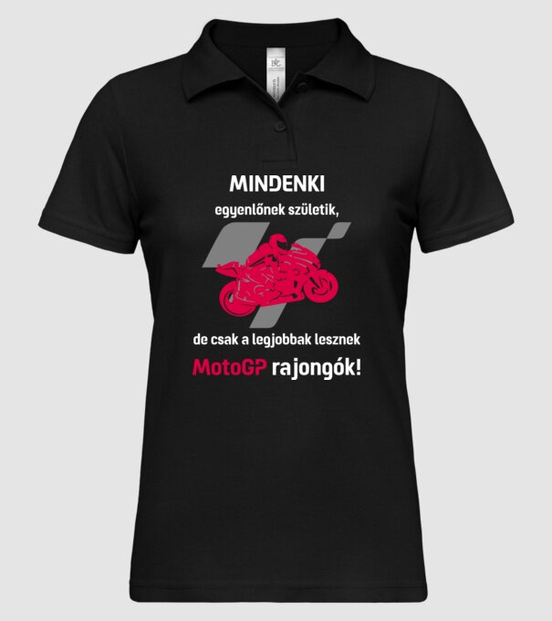 MotoGP rajongó minta fekete pólón