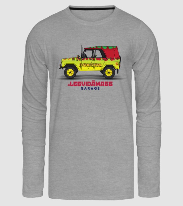 UAZ 469 - JURASSIC PARK edition minta szürke pólón
