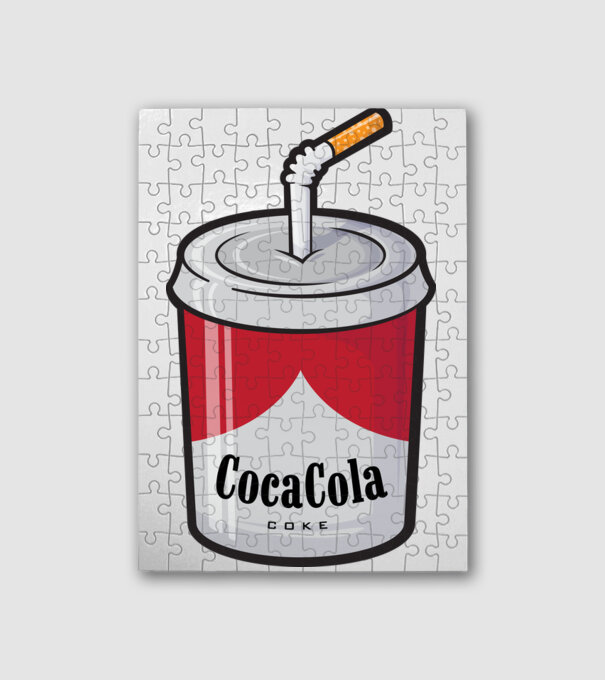SMOKE COKE minta fehér pólón