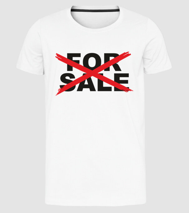 Not For Sale minta fehér pólón