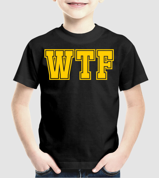 WTF minta fekete pólón