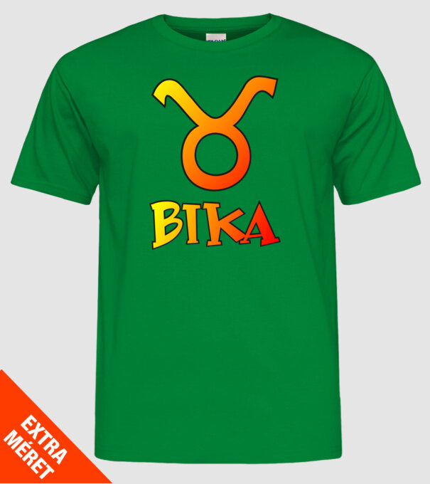 Bika minta zöld pólón