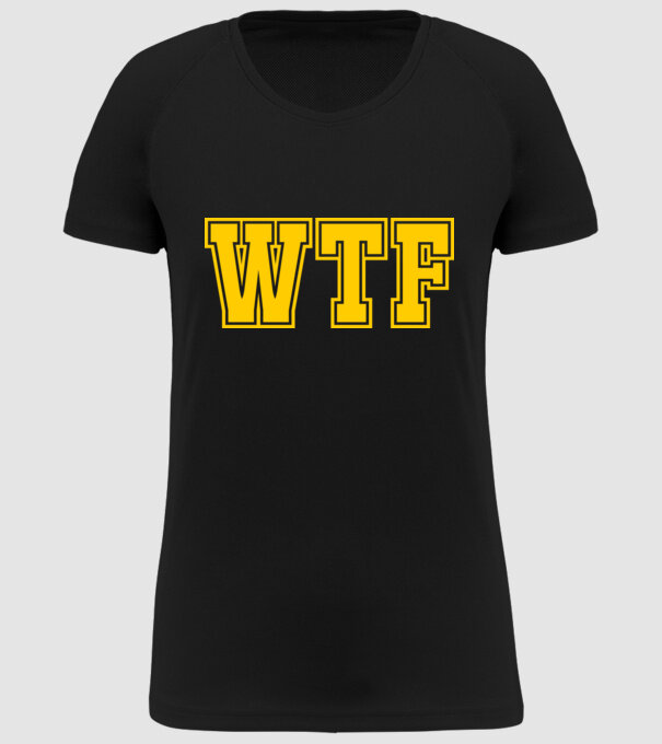WTF minta fekete pólón