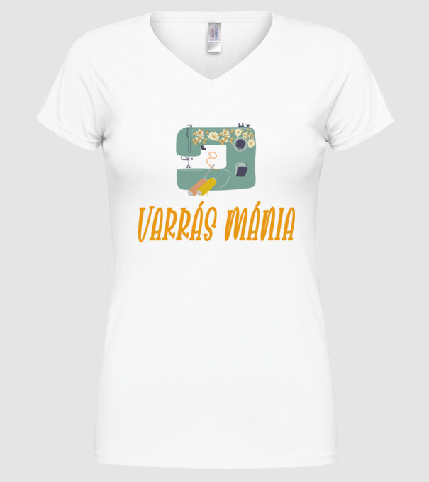 varrás_mánia minta fehér pólón