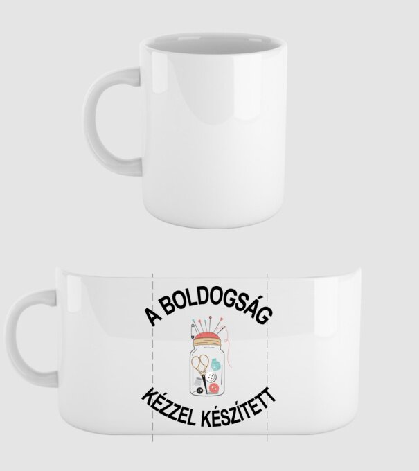 A boldogság kézzel készített minta fehér pólón