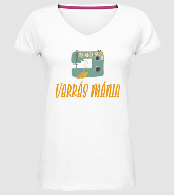 varrás_mánia minta fehér pólón