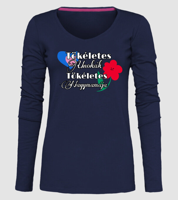 Tökéletes nagymama minta sötétkék pólón