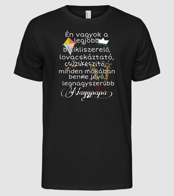 Legnagyszerűbb nagypapa minta fekete pólón