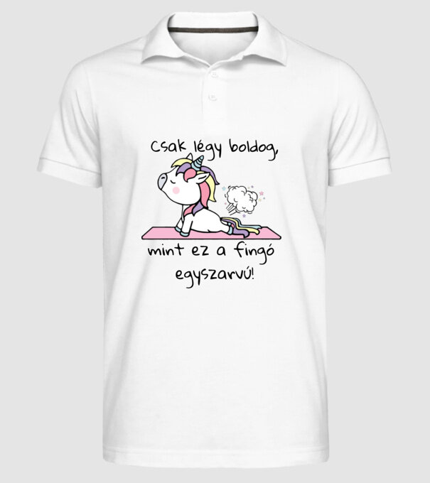 Fingó egyszarvú minta fehér pólón