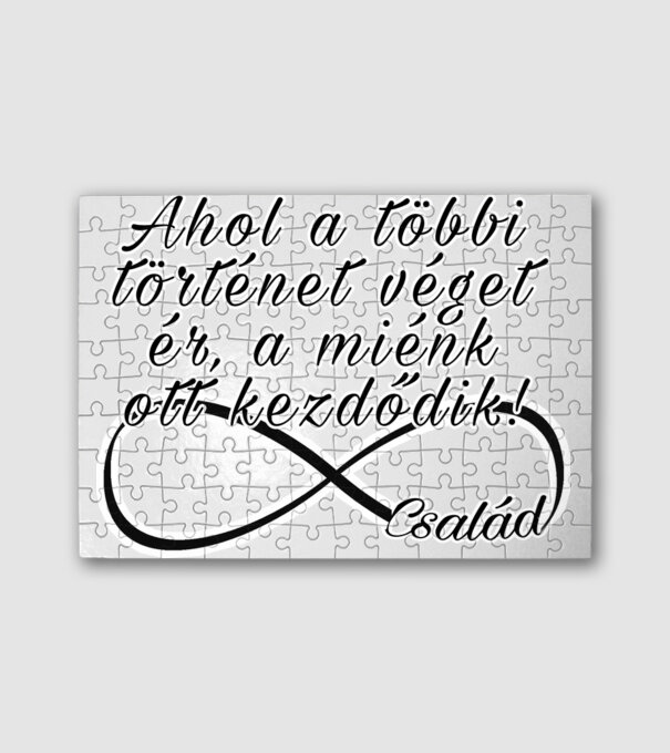 Ahol a többi történet véget ér, a miénk ott kezdődik! minta fehér pólón