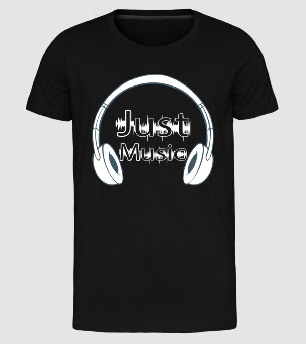 justmusicfeher minta fekete pólón