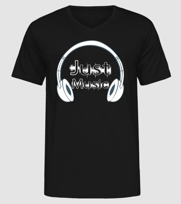 justmusicfeher minta fekete pólón
