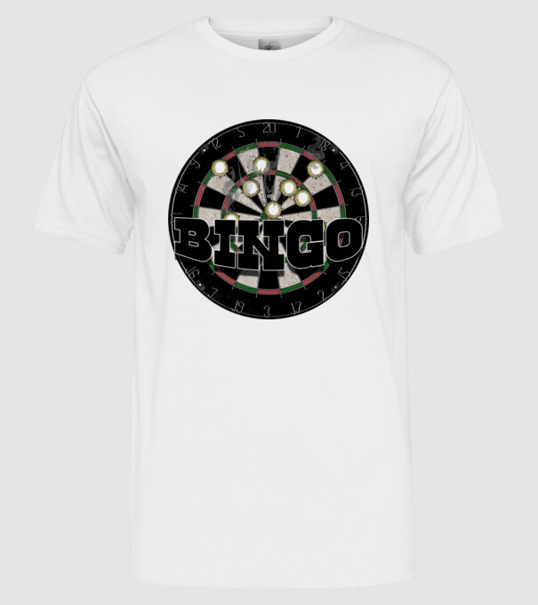 Bingo minta fehér pólón