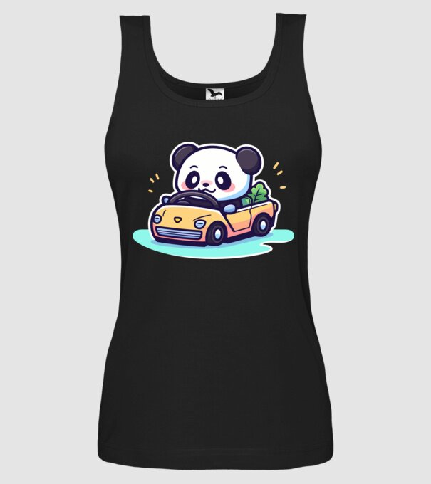 Panda Cabrio minta fekete pólón