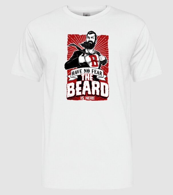 The Beard is Here minta fehér pólón