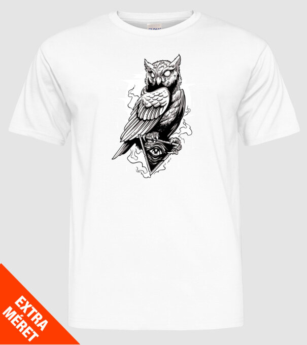 Owl minta fehér pólón