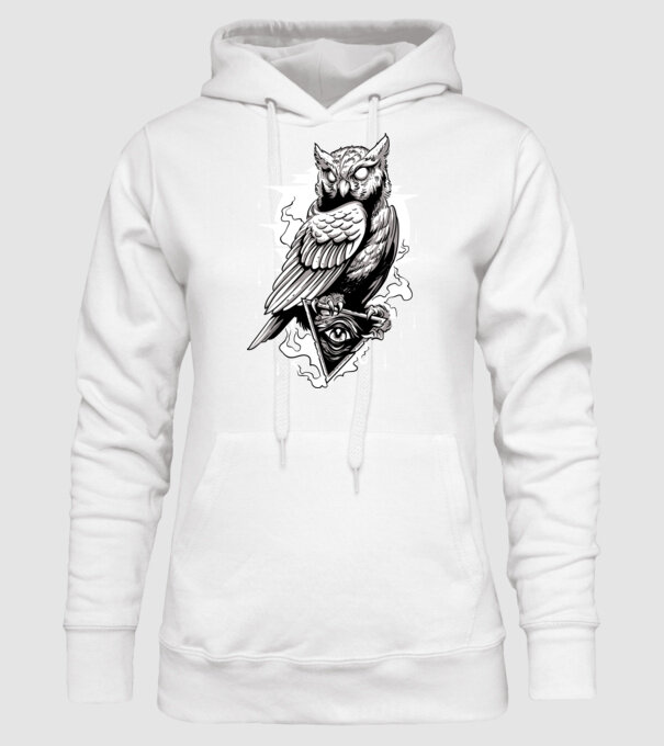 Owl minta fehér pólón