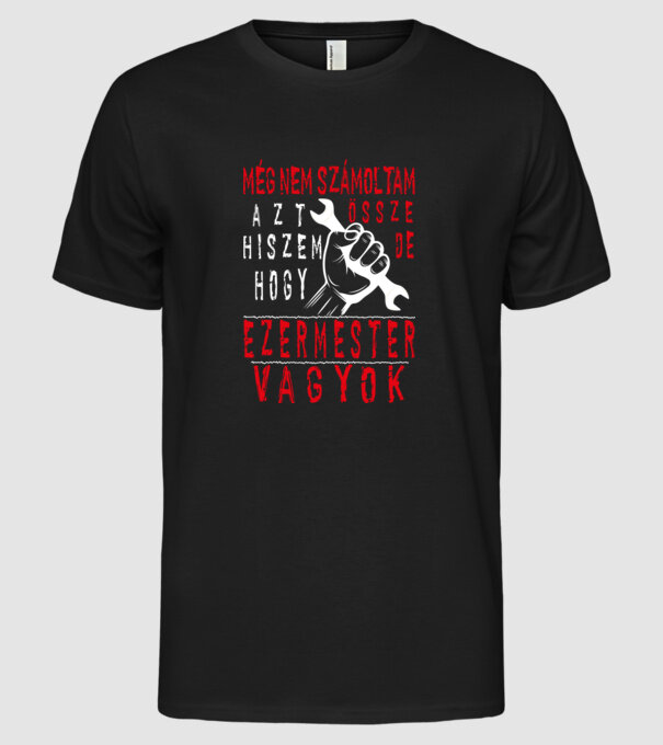 EZERMESTER minta fekete pólón