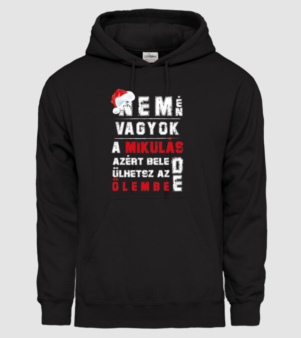 mikulás minta fekete pólón