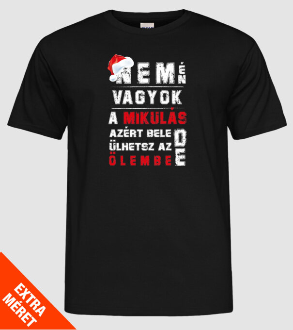 mikulás minta fekete pólón