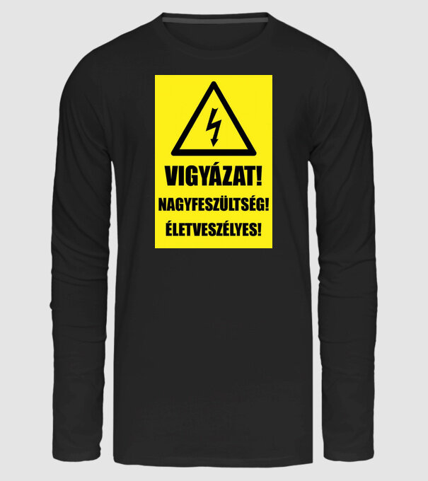 Nagyfeszültség minta fekete pólón