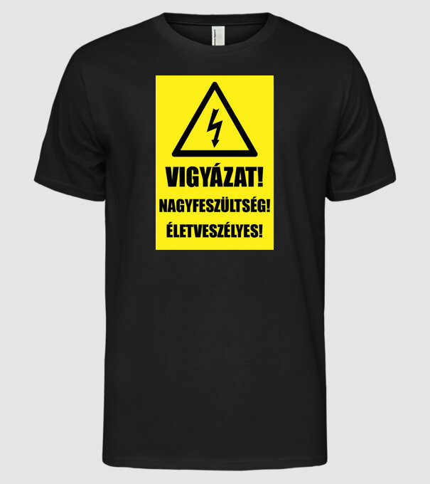 Nagyfeszültség minta fekete pólón