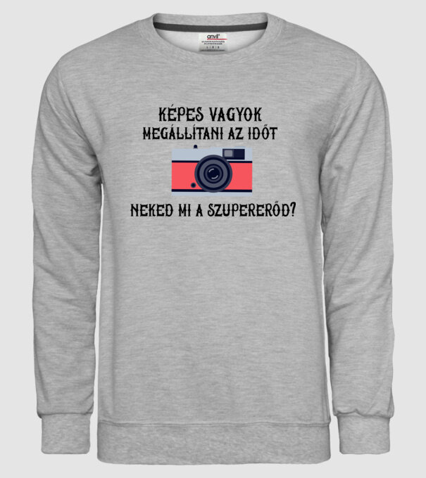 Szupererős fotós 2 minta szürke pólón