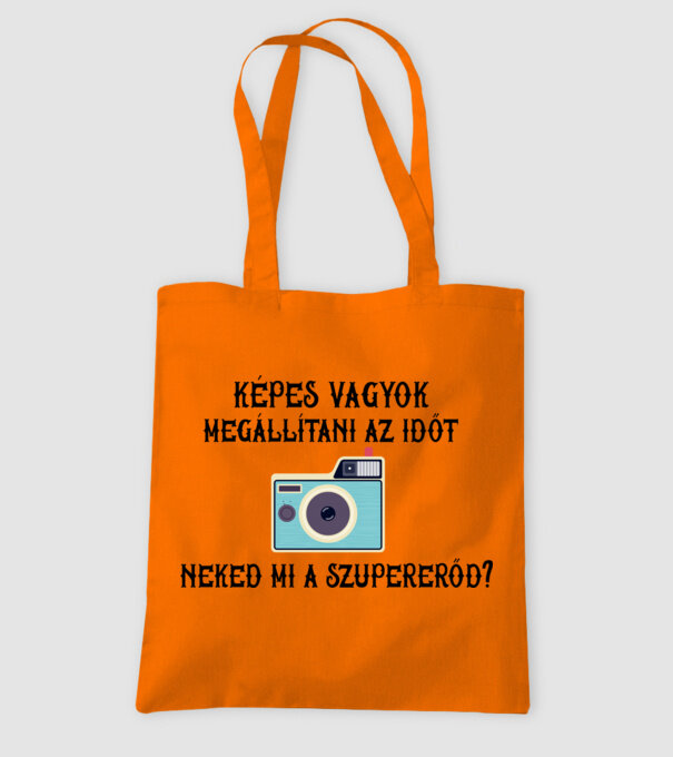 Szupererős fotós 1 minta narancssárga pólón
