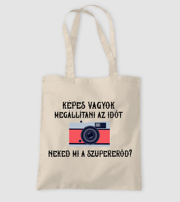 Szupererős fotós 2 minta homokszín pólón