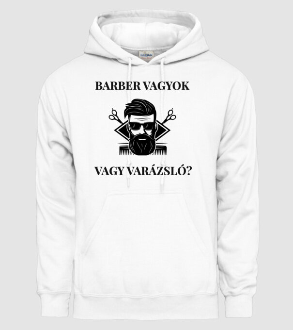 Barber vagyok vagy varázsló? minta fehér pólón