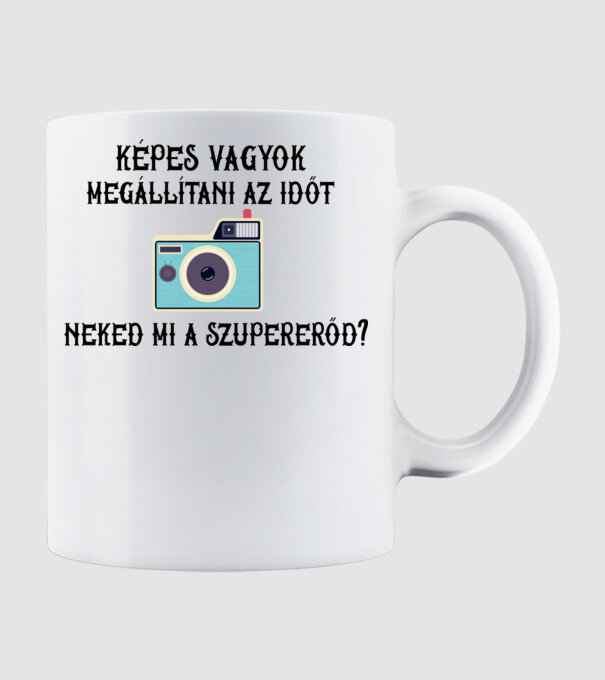 Szupererős fotós 1 minta fehér pólón