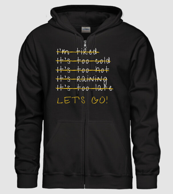 Let's go Fitness Motiváció minta fekete pólón
