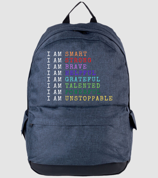 I Am Smart, Brave... Fitness Motiváció minta farmerkék pólón