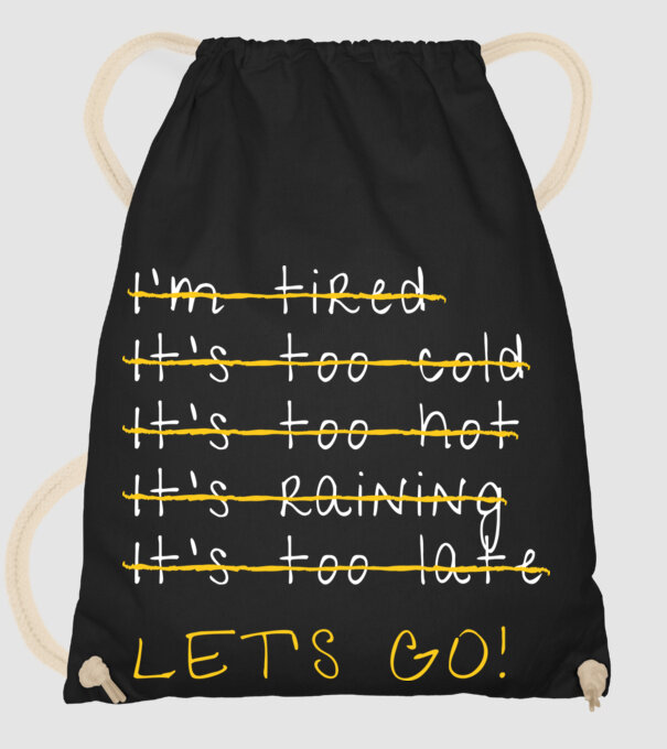 Let's go Fitness Motiváció minta fekete pólón