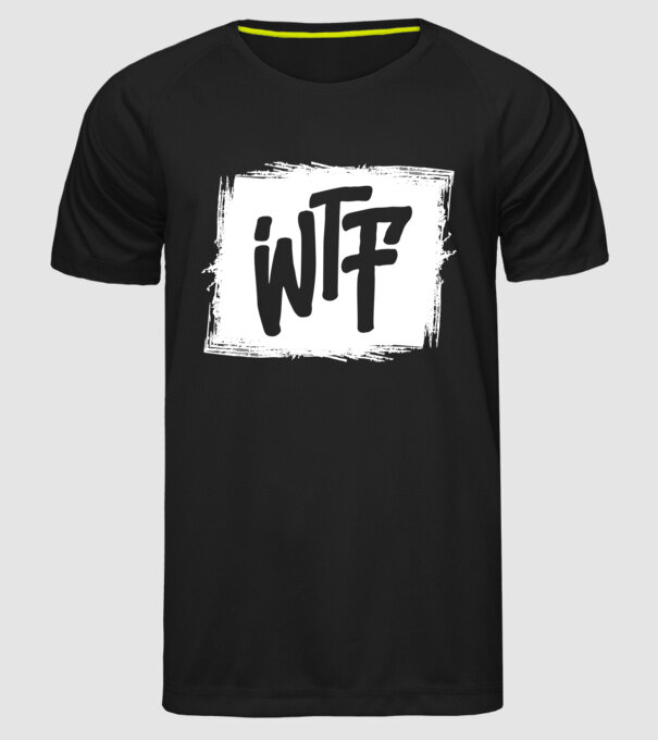 WTF White minta fekete pólón