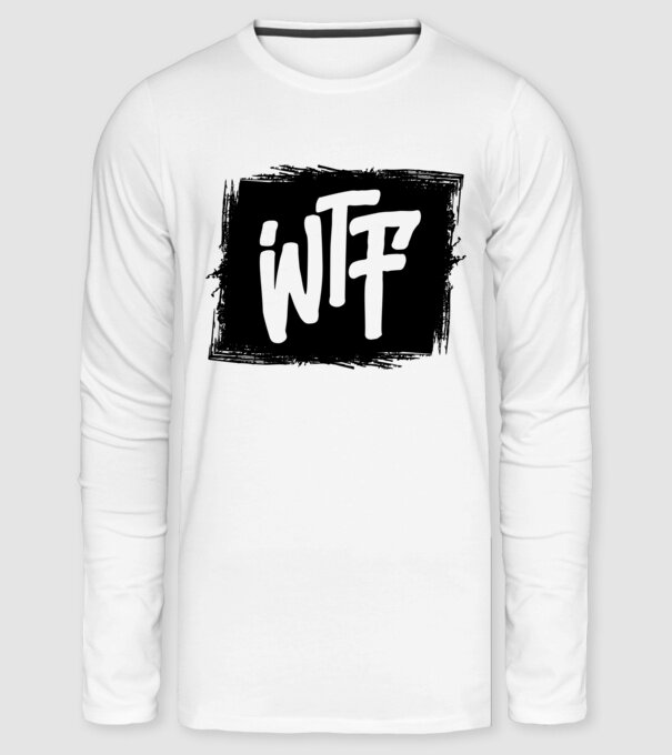 WTF Black minta fehér pólón