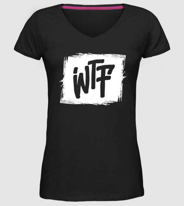 WTF White minta fekete pólón