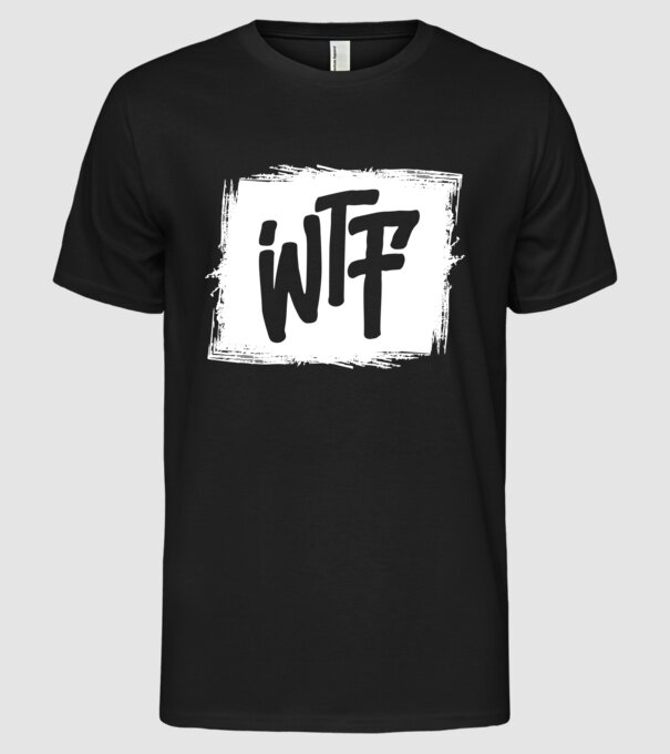 WTF White minta fekete pólón