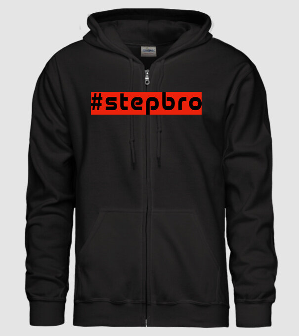 Stepbro minta fekete pólón
