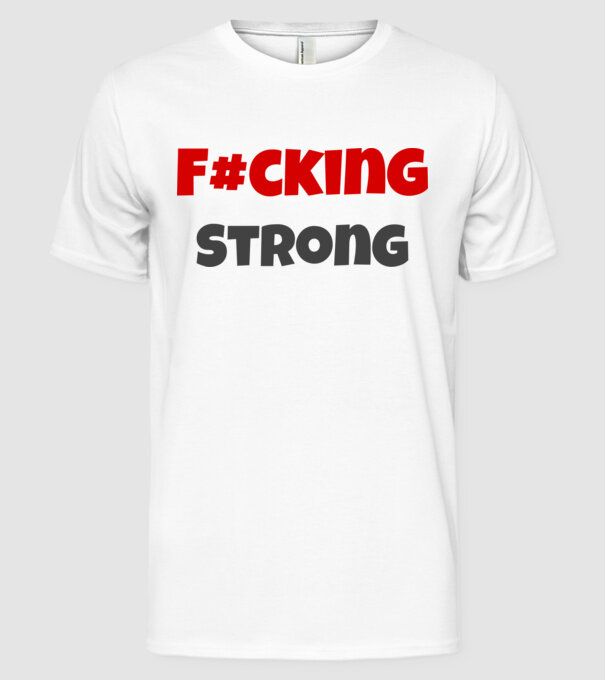 Gym Clothers Strong minta fehér pólón