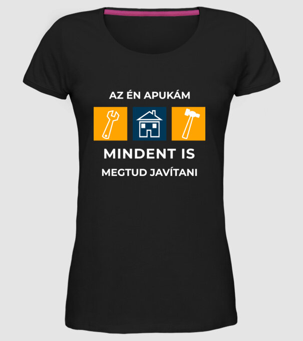 Az én apukám... minta fekete pólón