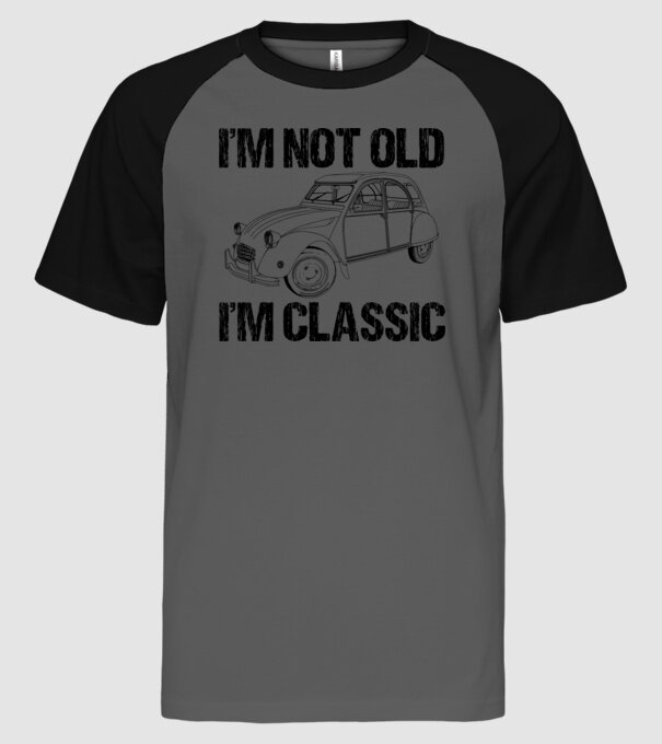 Not Old - Classic minta szürke/fekete pólón
