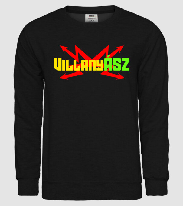 VillanyÁSZ minta fekete pólón