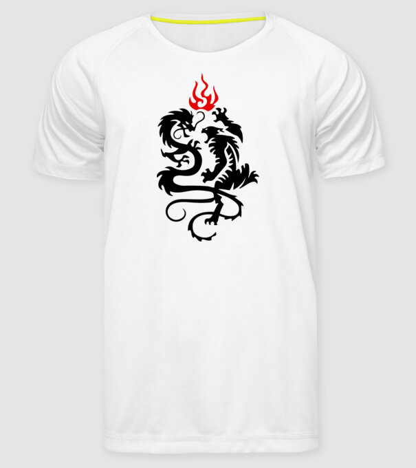 Tribal Dragon & Tiger minta fehér pólón