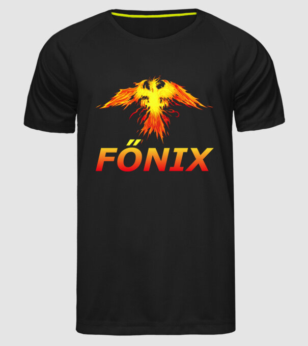 Főnix minta fekete pólón